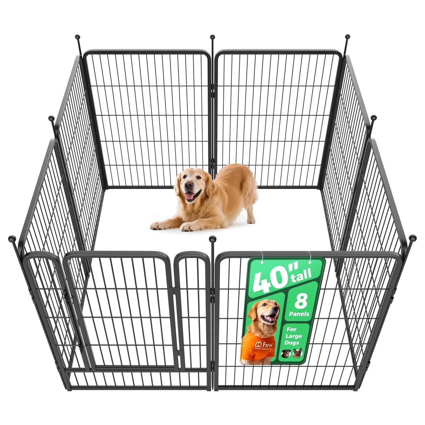 Premium Heavy-Duty Dog Playpen for Indoor & Outdoor Use | 8 or 16 Panels | 40", 45", or 50" Heights