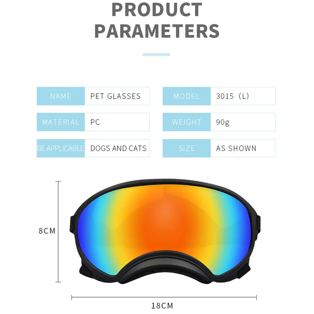 Adjustable Anti-UV Dog Goggles - Protective Sunglasses for Pets, Ideal for Travel and Outdoor Activities