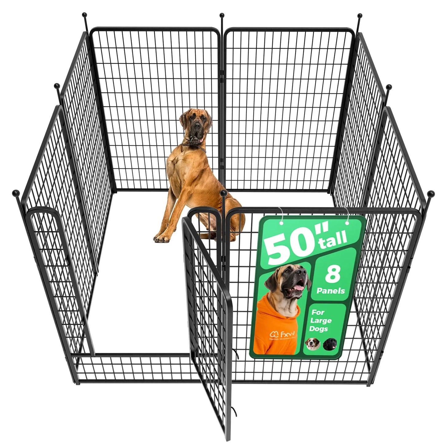 Premium Heavy-Duty Dog Playpen for Indoor & Outdoor Use | 8 or 16 Panels | 40", 45", or 50" Heights