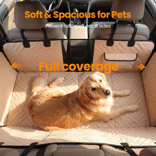 VALUXE Waterproof Dog Car Seat Cover for Large Dogs, Full Back Seat Protector, Foldable and Non-Slip Design