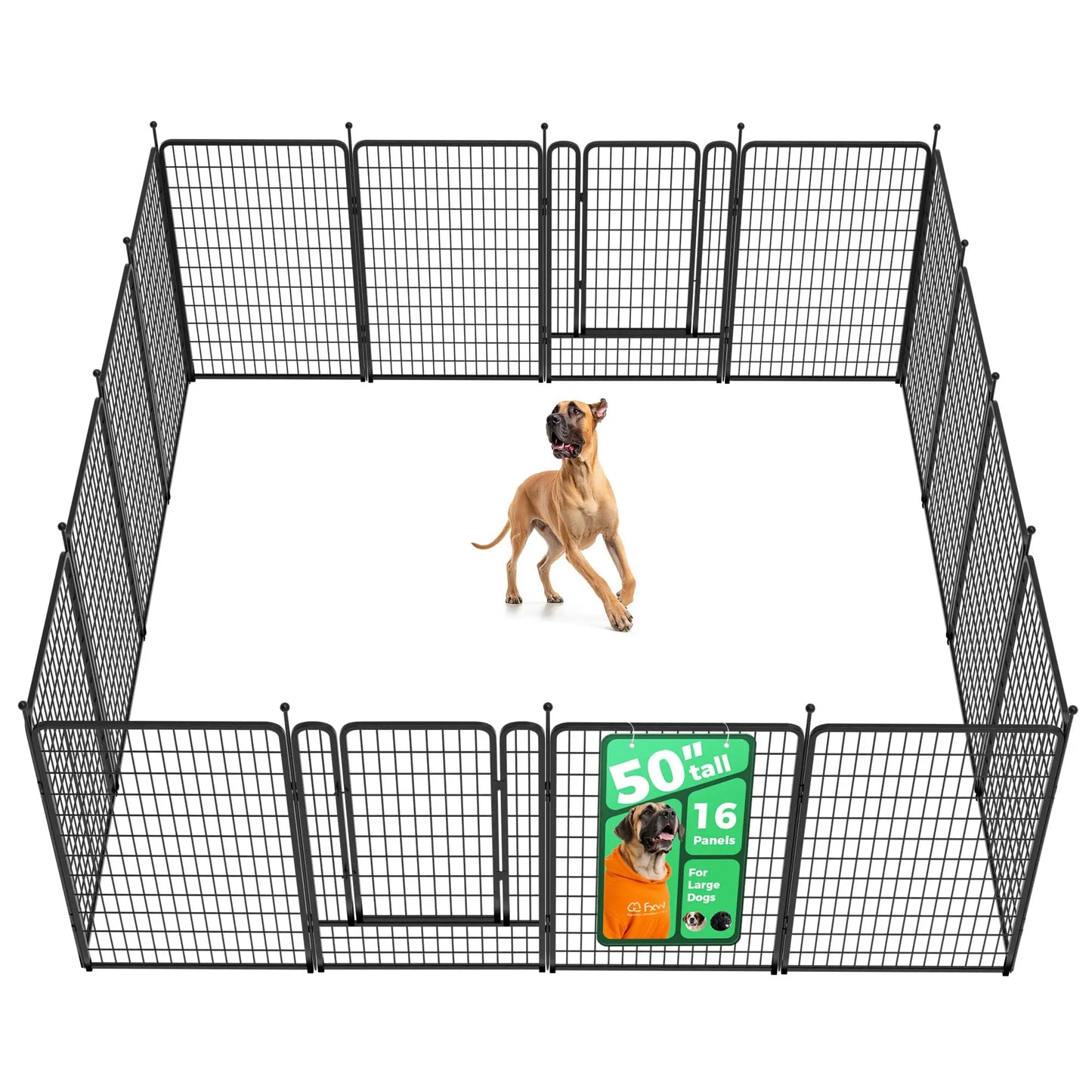 Premium Heavy-Duty Dog Playpen for Indoor & Outdoor Use | 8 or 16 Panels | 40", 45", or 50" Heights