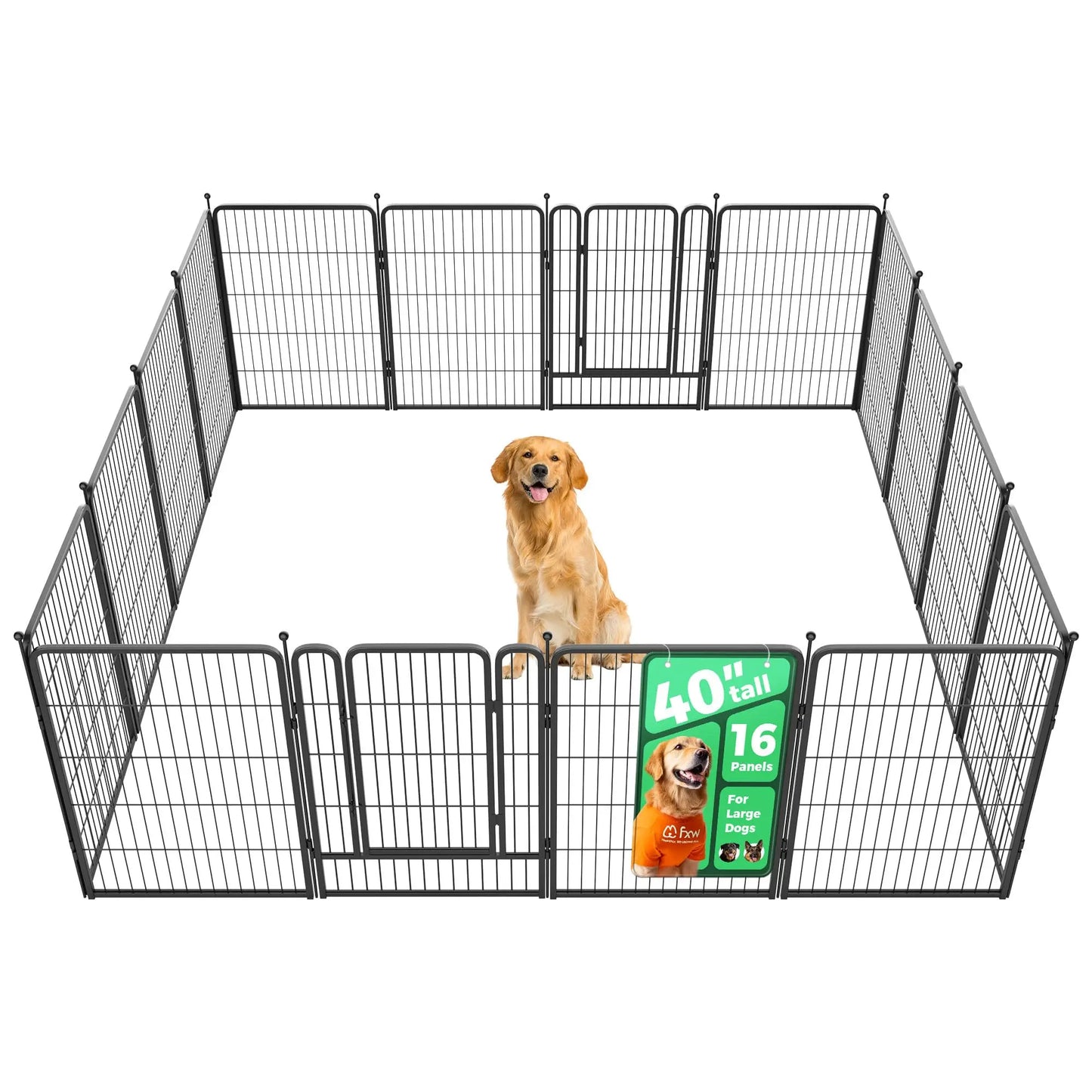 Premium Heavy-Duty Dog Playpen for Indoor & Outdoor Use | 8 or 16 Panels | 40", 45", or 50" Heights