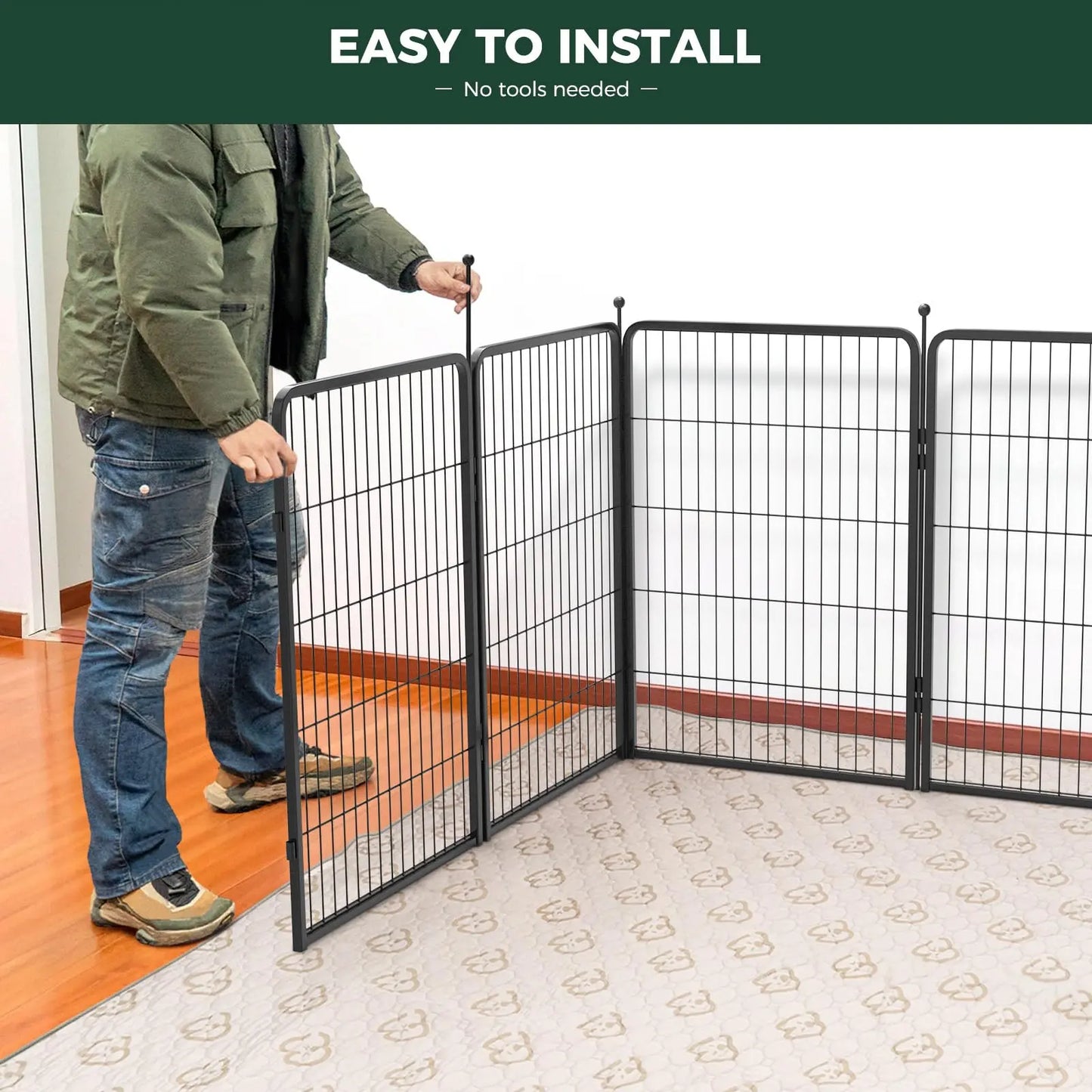 Premium Heavy-Duty Dog Playpen for Indoor & Outdoor Use | 8 or 16 Panels | 40", 45", or 50" Heights