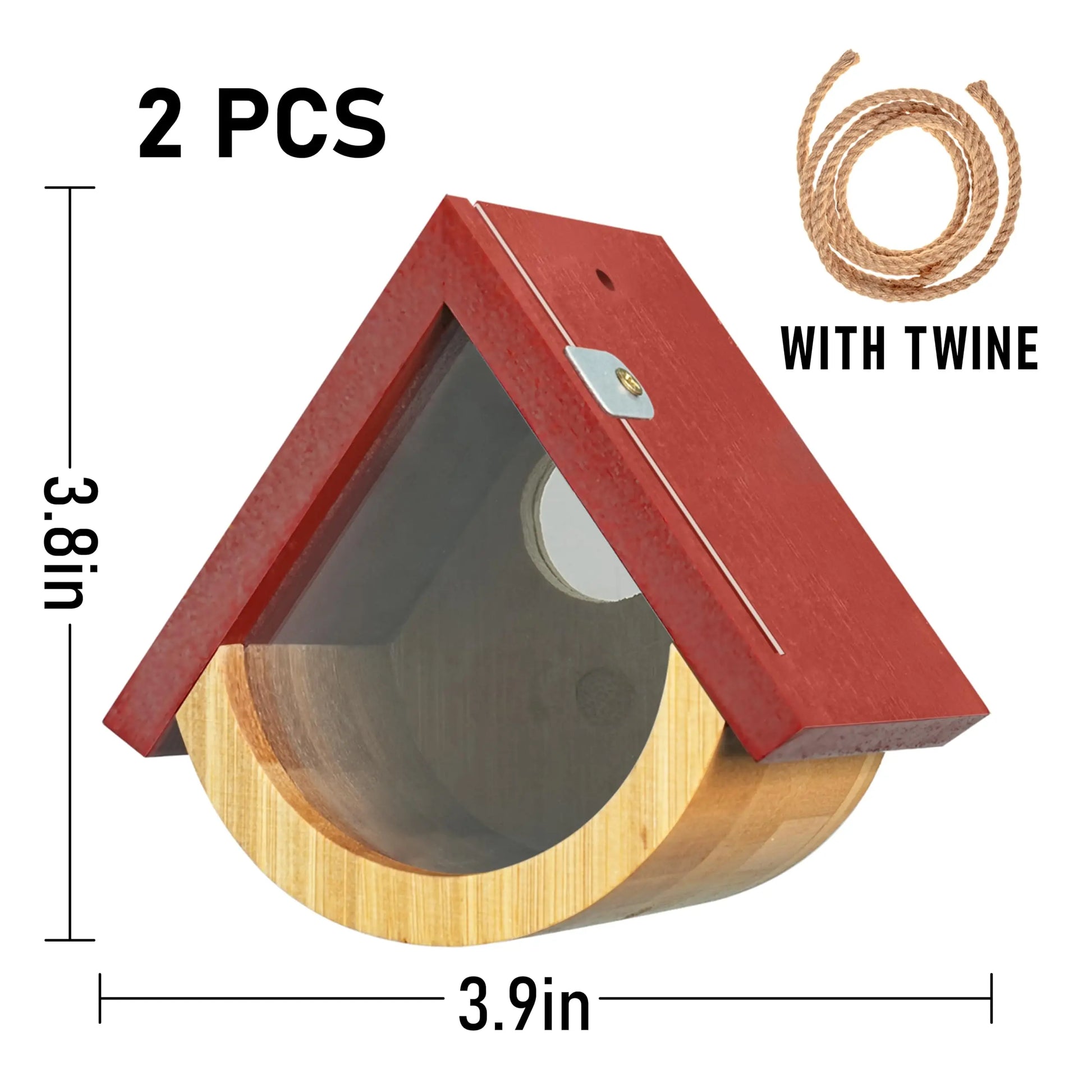 2-Pack Wooden Hummingbird Houses with Viewing Window for Outdoor Nesting and Garden Décor