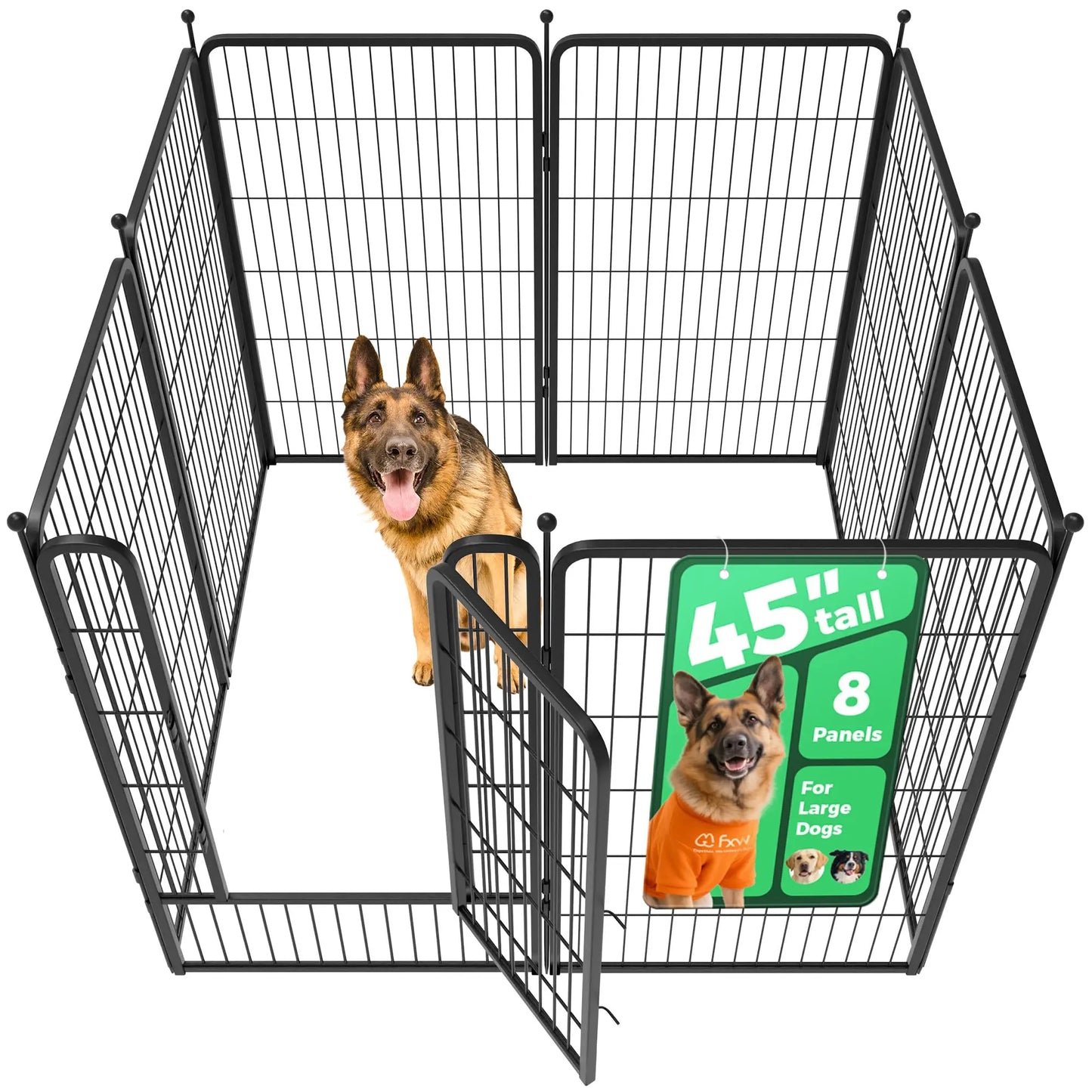 Premium Heavy-Duty Dog Playpen for Indoor & Outdoor Use | 8 or 16 Panels | 40", 45", or 50" Heights