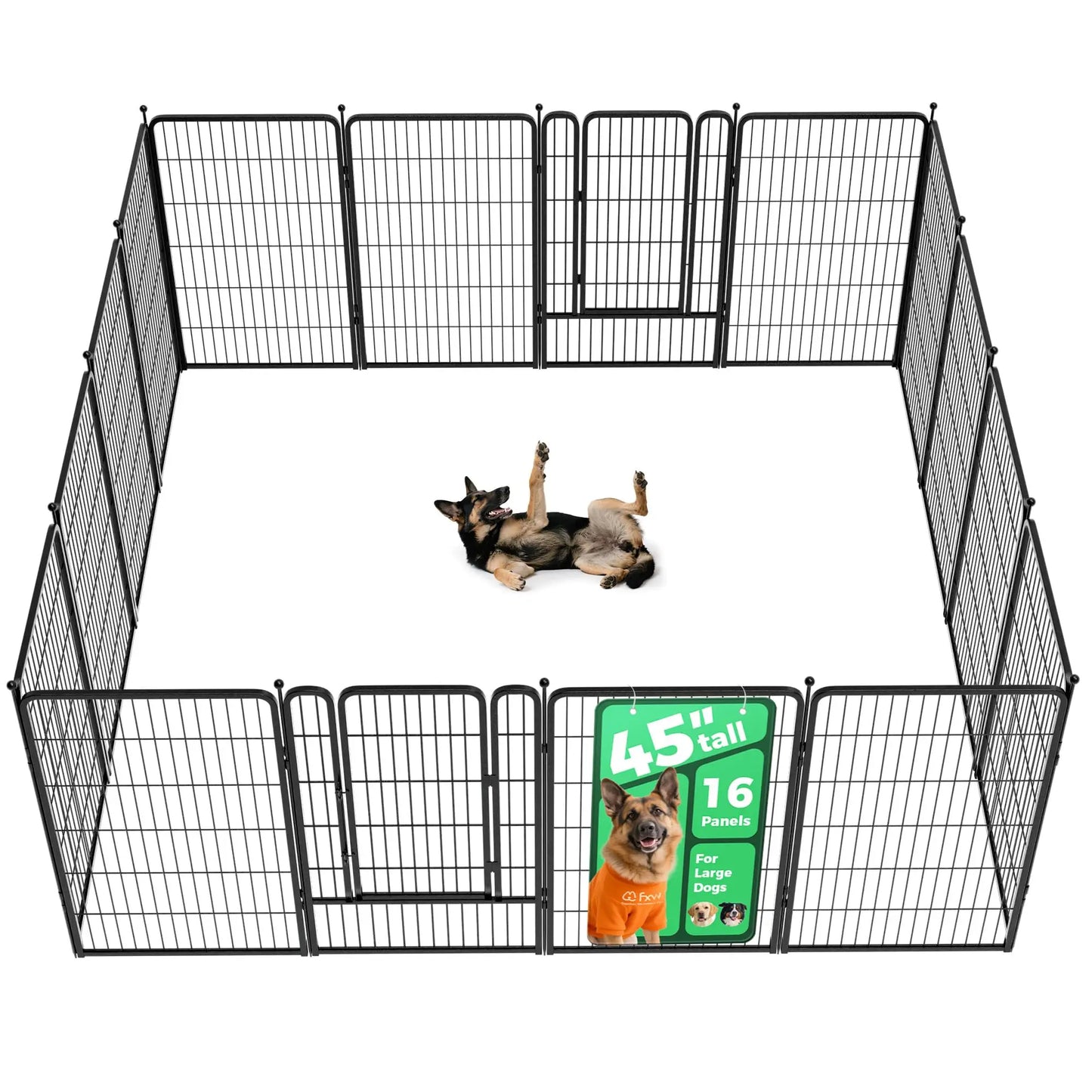 Premium Heavy-Duty Dog Playpen for Indoor & Outdoor Use | 8 or 16 Panels | 40", 45", or 50" Heights