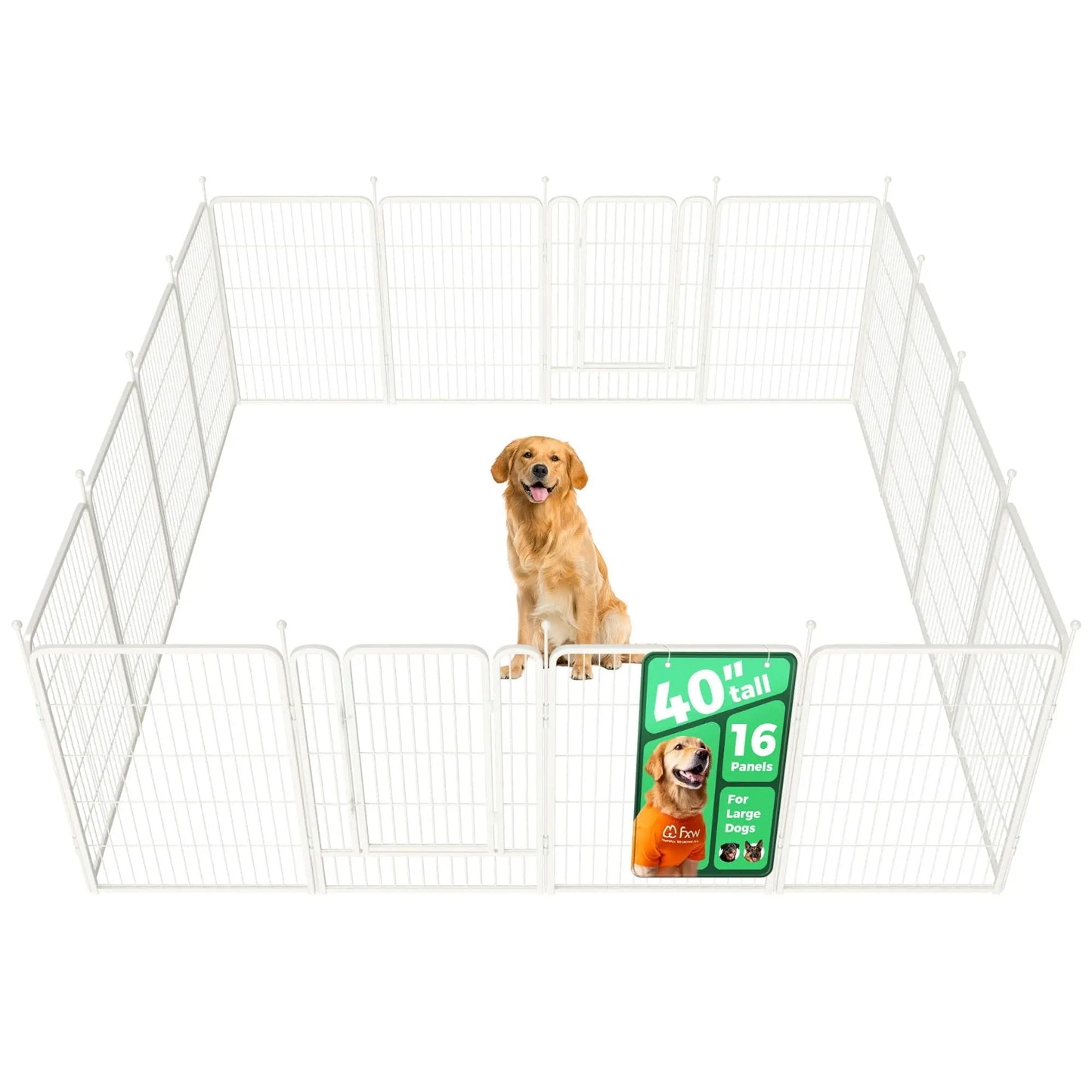Premium Heavy-Duty Dog Playpen for Indoor & Outdoor Use | 8 or 16 Panels | 40", 45", or 50" Heights